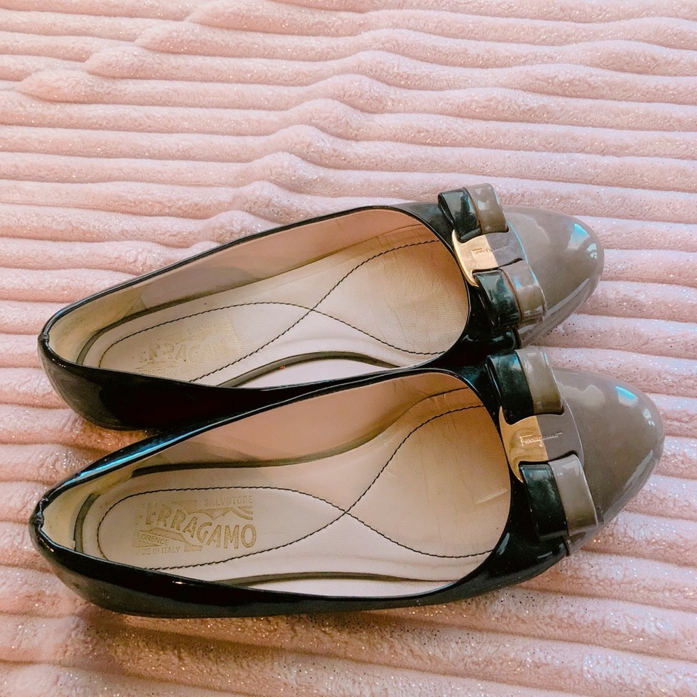Salvatore Ferragamo vara patent bicolor 6.5